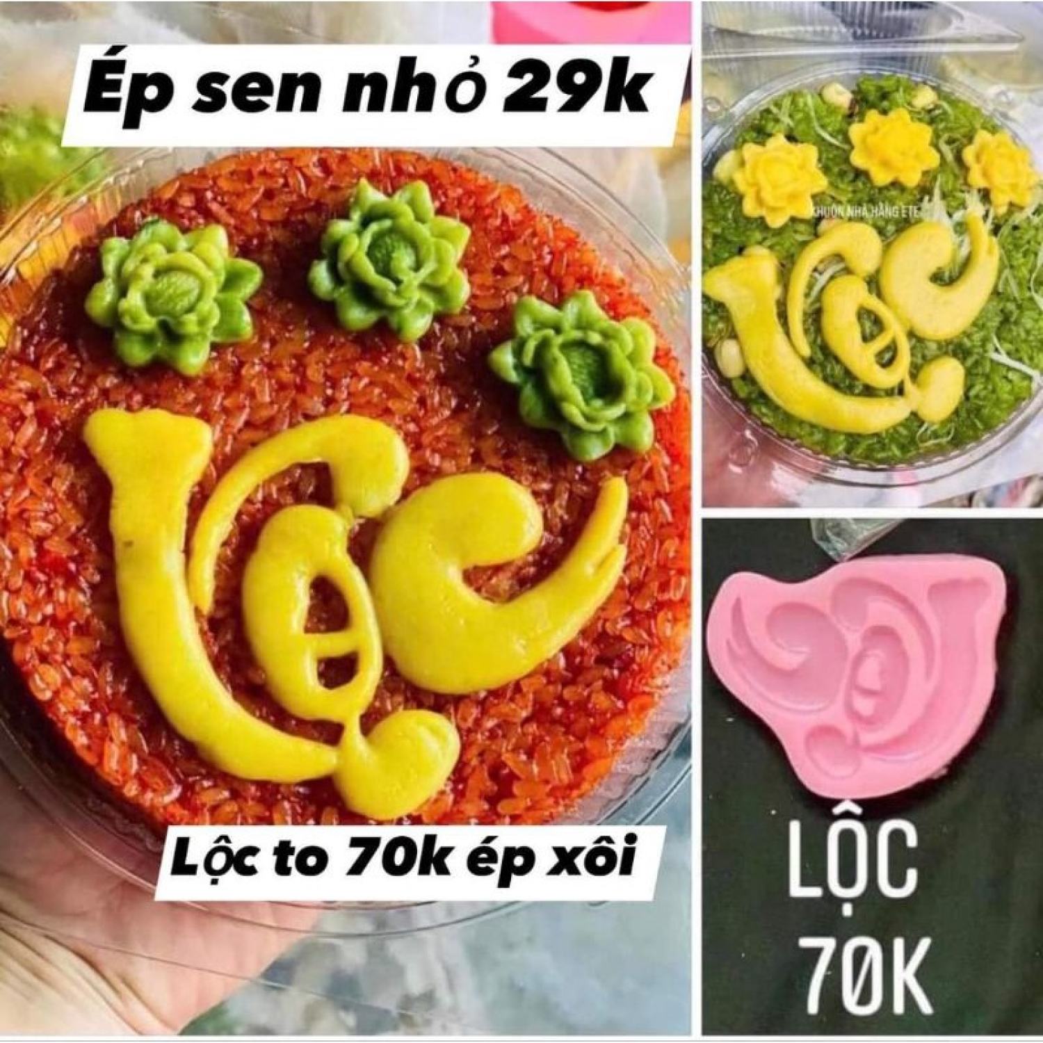 Khuôn silicon chữ Lộc ấn đậu trang trí xôi, đổ rau câu trang trí bánh thạch