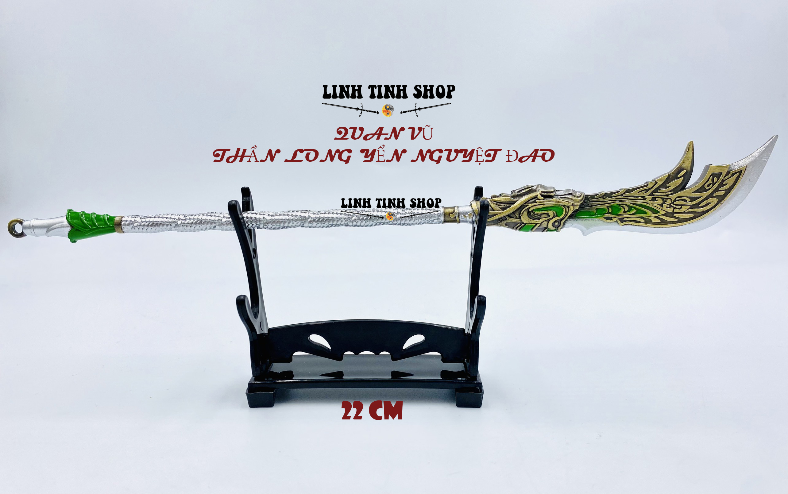 Mô hình trưng bày Thần Long Yển Nguyệt Đao Quan Vũ Tam Quốc Chí