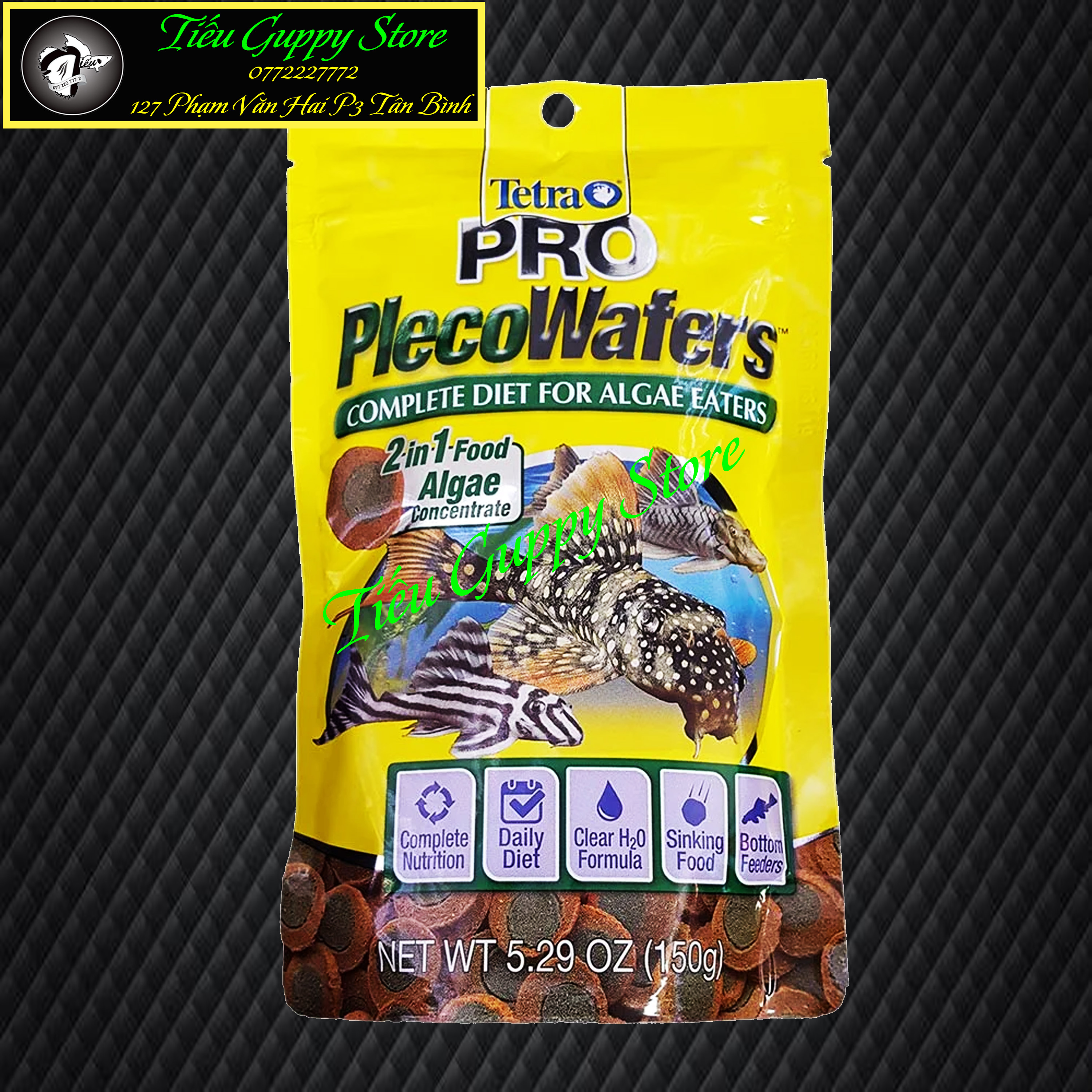 Cám tetra plecowafers - thức ăn chuyên dụng cho cá pleco, cá chuột, cá tầng đáy