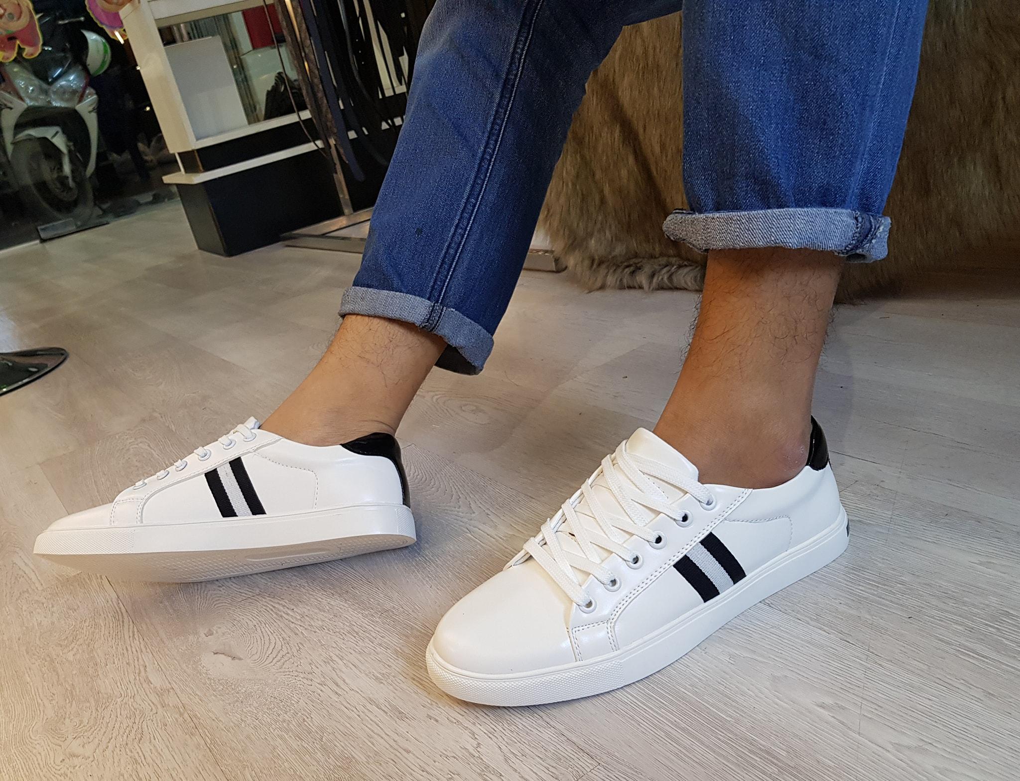 Giày thể thao nam Sneaker thời trang kiểu 3 sọc đen đẹp giá rẻ bán chạy