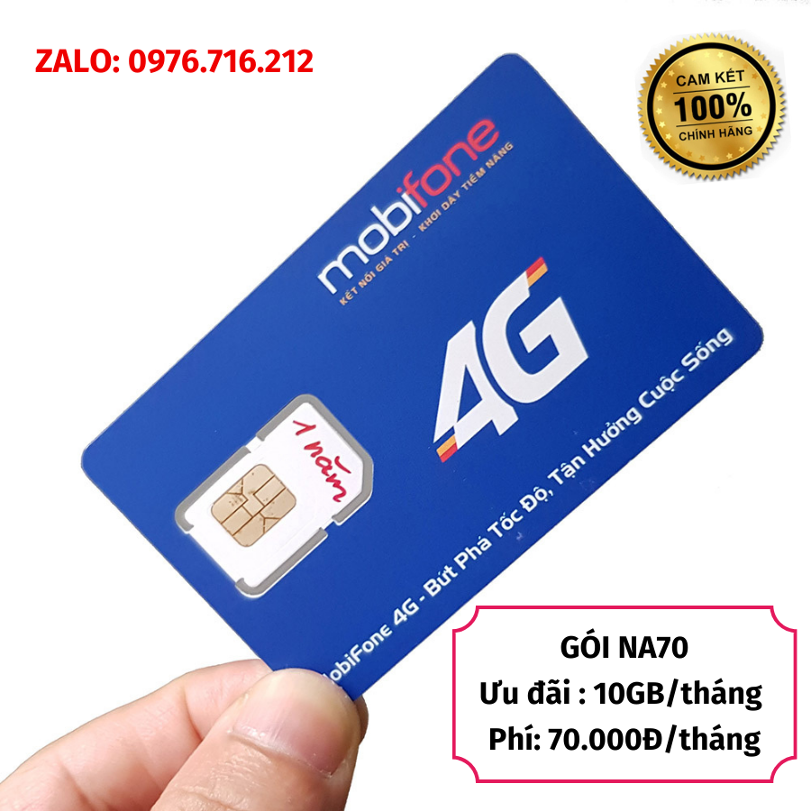 Sim 4G Mobifone Đăng Kí Nhiều Gói Cước KC90 - KC120 - KC150 - NA70 - NA90 - NA120 , Mua về dùng , hư