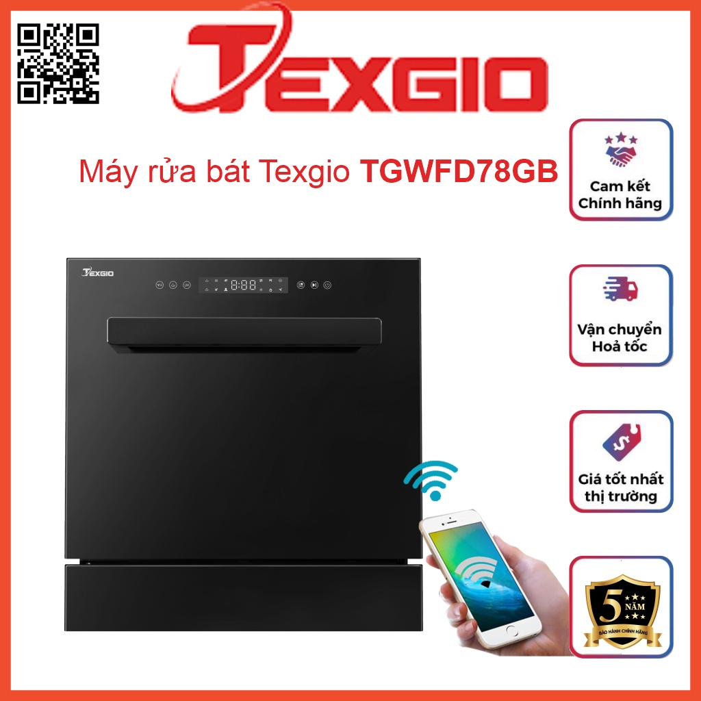 Máy Rửa Bát Texgio Tgwfd78Gb Dung Tích 8