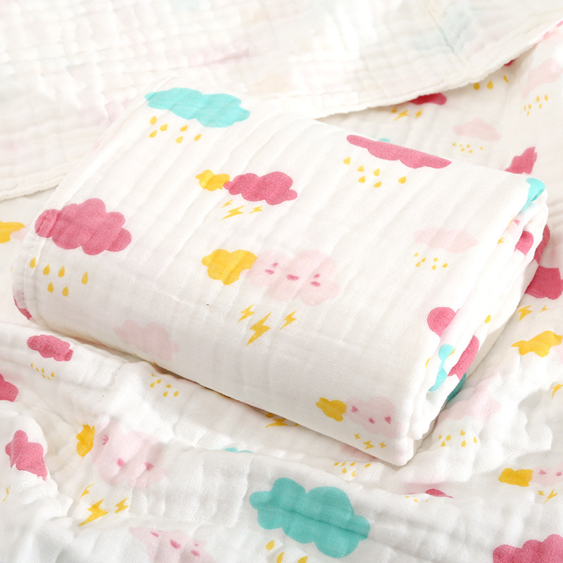 AhaKids- Khăn tắm gạc trẻ em bốn lớp khăn gạc trẻ em khăn tắm trẻ em thấm nước khăn tắm trẻ em chăn trẻ em kích thước 110cm*110cm