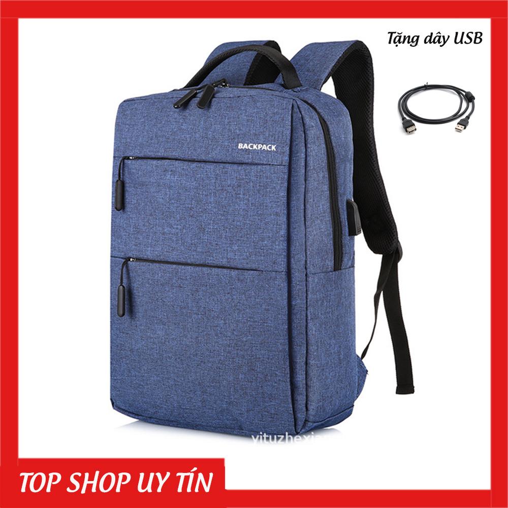(Tặng kèm dây sạc) Balo laptop Backpack có ngăn riêng đựng laptop