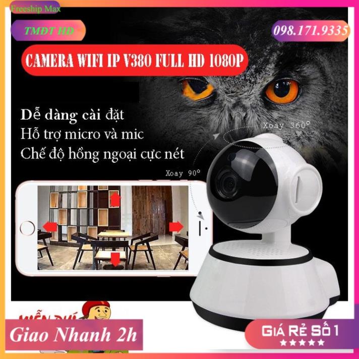 Camera wifi ip chống trộm v380 full hd 1080p có hồng ngoại đàm thoại 2 chiều giám sát ngày đêm
