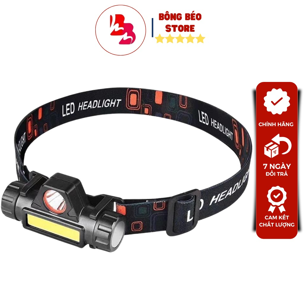 Đèn đội đầu mini 101 siêu sáng, đèn pin đội đầu mini siêu sáng kèm pin + sạc