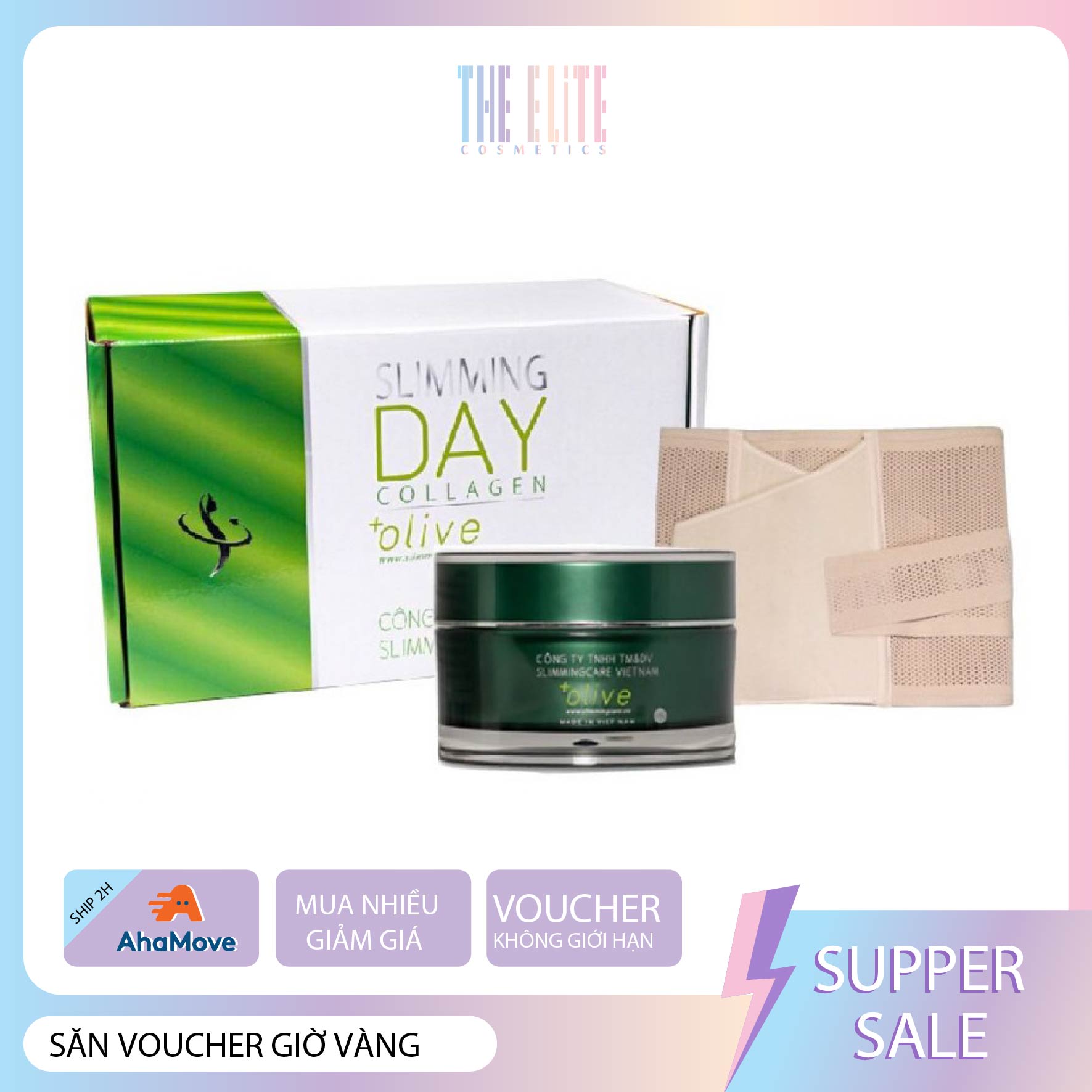 Kem tan mỡ Slimming Day Collagen có đai nịt