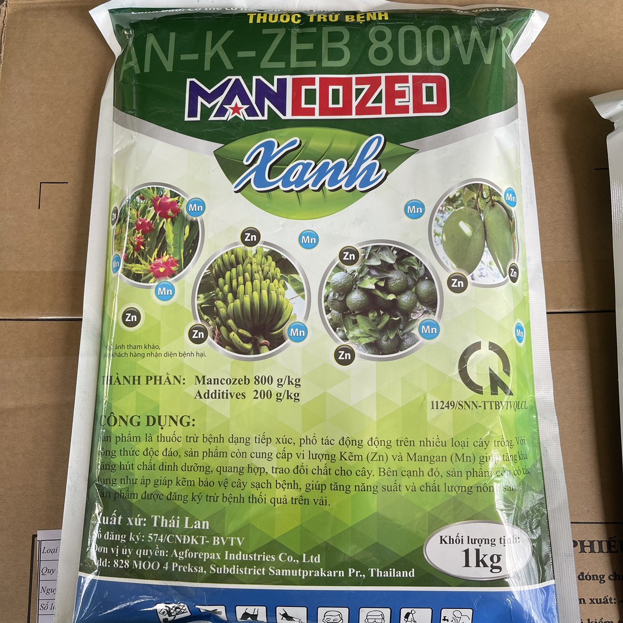 An-k-zeb 800wp- 1kg bột xanh- mancozed xanh- nam bắc- phúc an