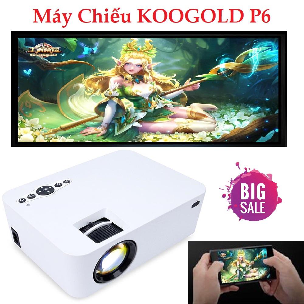 Máy Chiếu Mini, Máy Chiếu Slide, Máy Chiếu Di Động Koogold P6 Kiểu Dáng Nhỏ Gọn, Độ Phân Giải Full HD 1920 x 1080  Sắc Nét Từng Khung Hình, Âm Thanh Sống Động, Kết Nối Nhiều Dòng Smartphone.