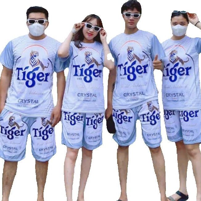 Đồ Bộ Thể Thao Nam, Nữ HỌA TIẾT IN HÌNH BIA TIGER BẠC - Set Quần Áo bốn mùa đẹp cao cấp mặc nhà đi chơi thoải mái ,Tự tin, năng động.unisex, ,form
