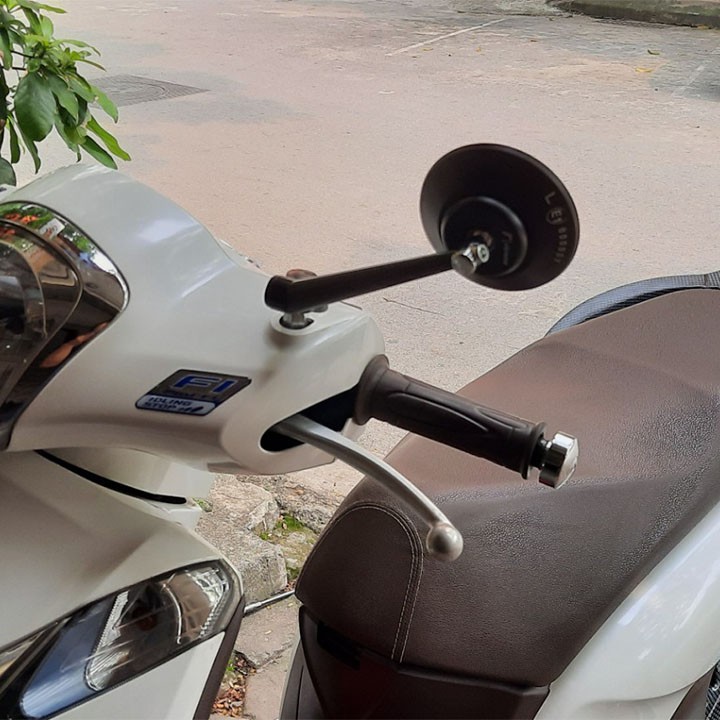 Gương xe máy loại tròn đen