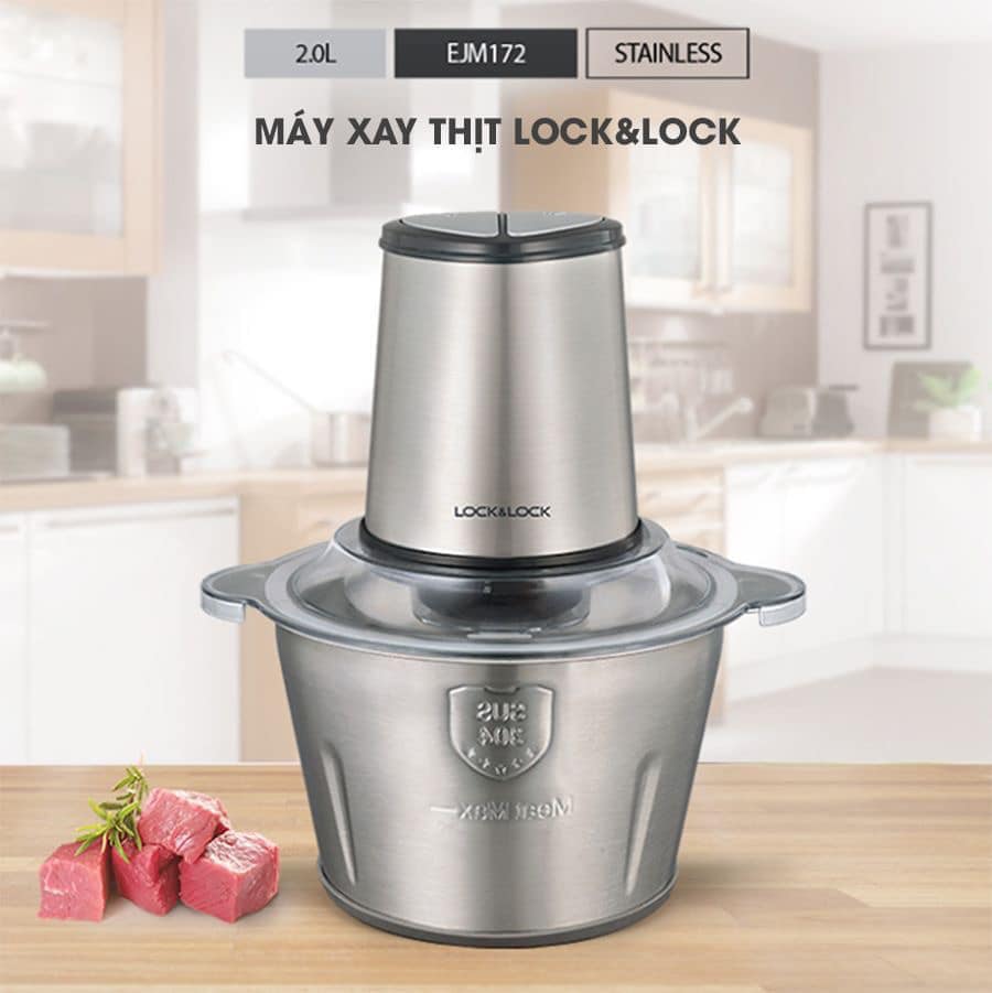 Máy xay thịt bằng thép không gỉ cực chất Lock&Lock EJM172 dung tích 2000ml