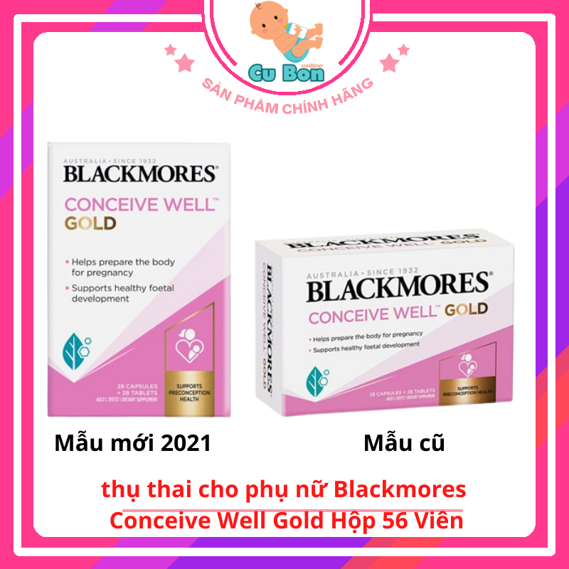 Viên uống tăng khả năng thụ thai cho phụ nữ Blackmores Conceive Well Gold Hộp 56 Viên, Úc