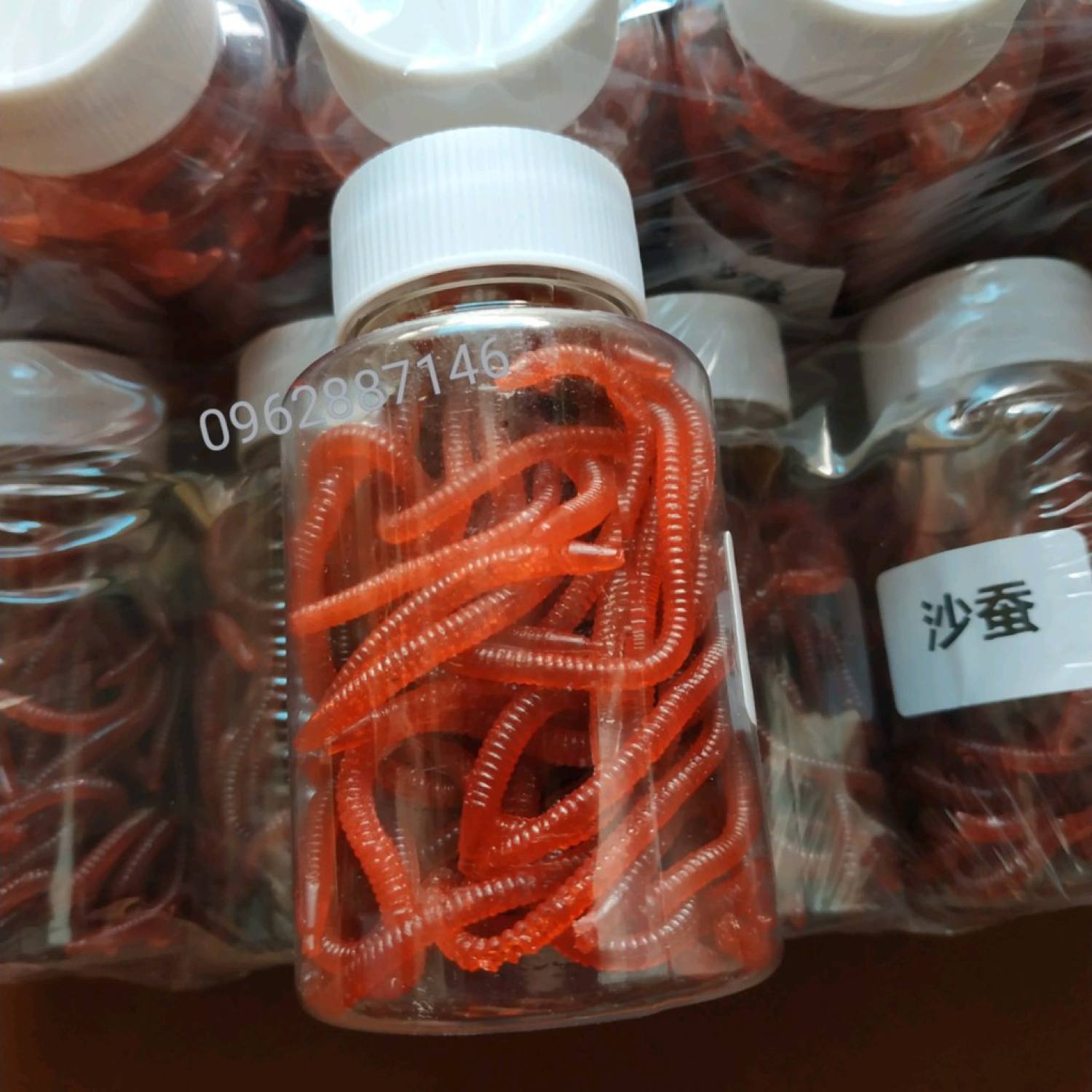 Mồi câu cá giả 1 lọ giun có mùi hương như thật