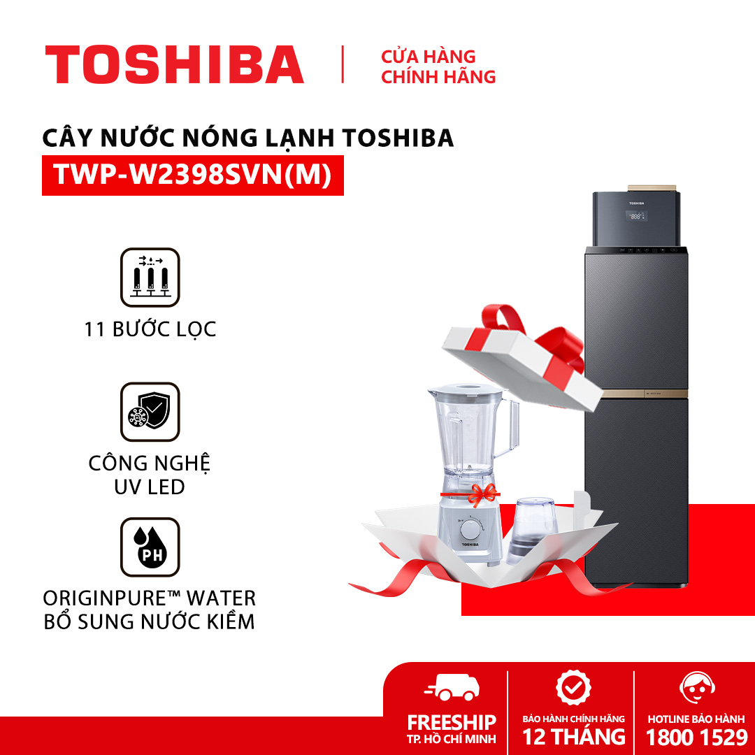 [FREESHIP HCM] Máy lọc nước RO nóng nguội lạnh Toshiba TWP-W2398SVN(M) 10 lõi - Bảo hành 2 năm