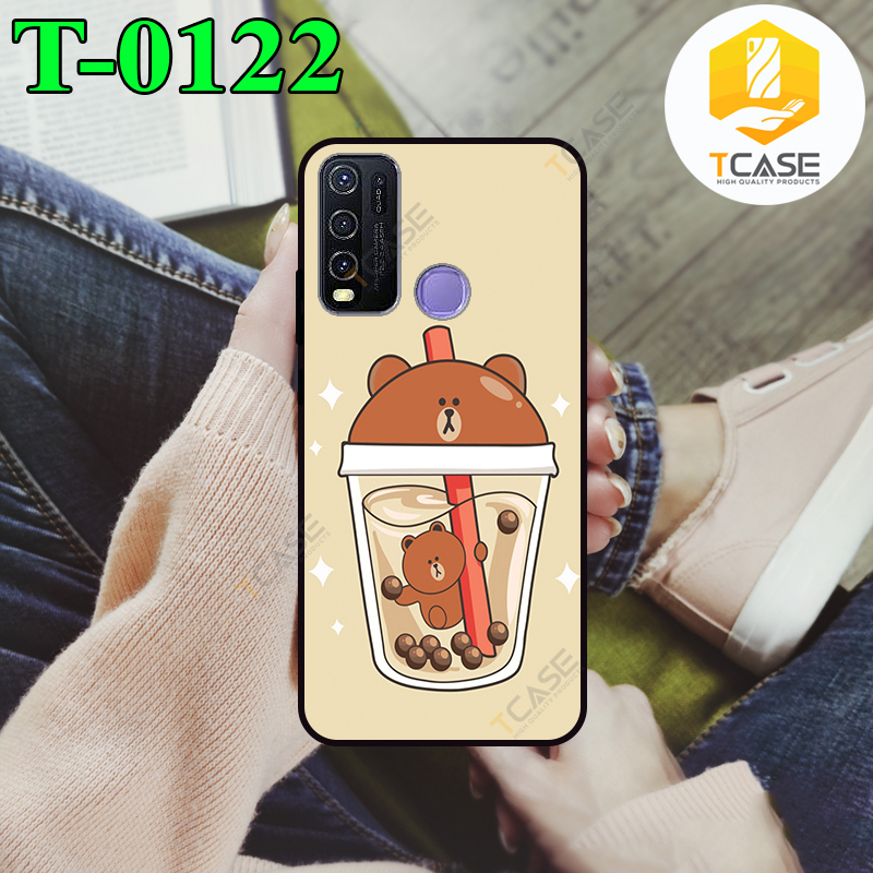 Ốp lưng Tcase dành cho Vivo Y50 in hình trà sữa cute