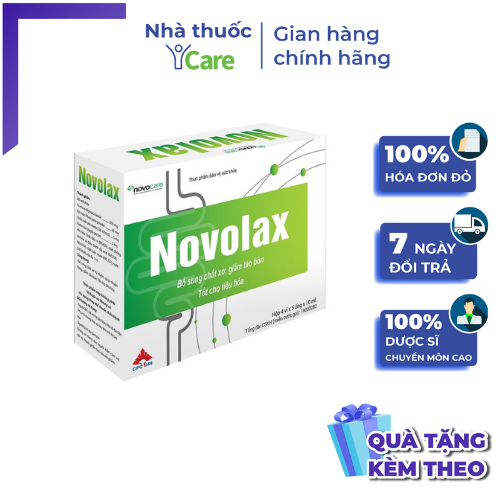 Novolax hộp 20 ống uống chất xơ hòa tan giảm táo bón, tốt cho tiêu hóa