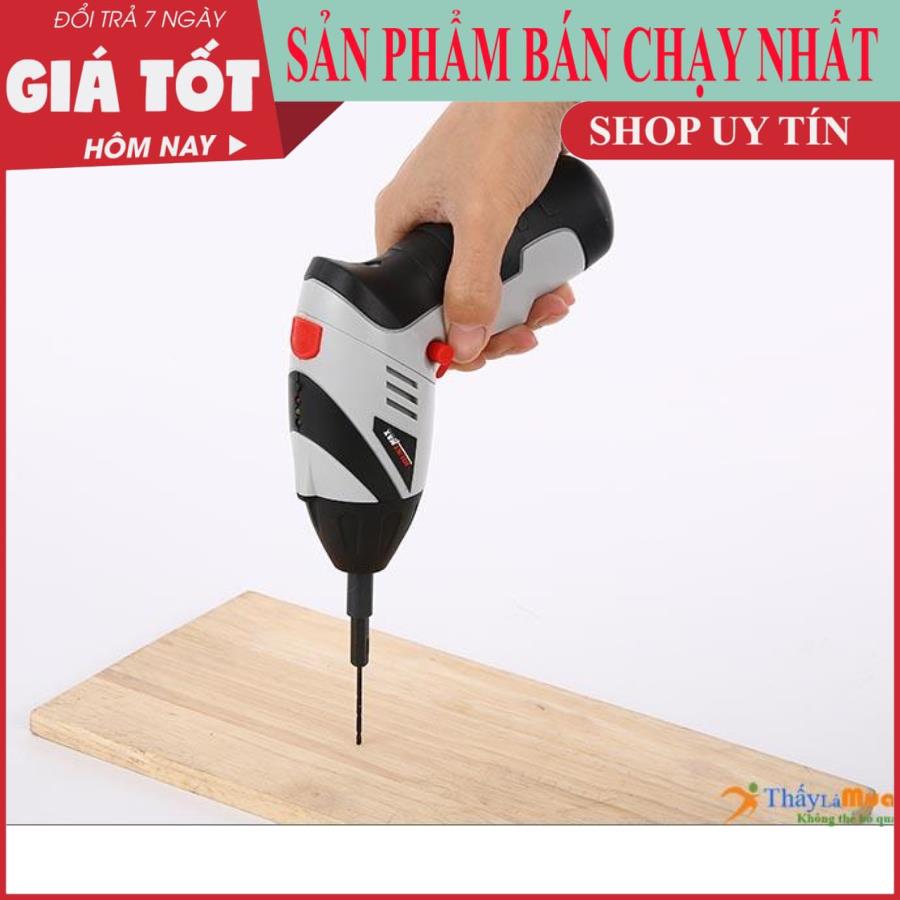 Bộ máy khoan và vặn ốc vít 45 chi tiết có sạc tích điện clever mart-4802 -máy khoan vặn vít không dây có đảo chiều 4.8v -may ban vit khong day, khoan cam tay khong day, khoan pin