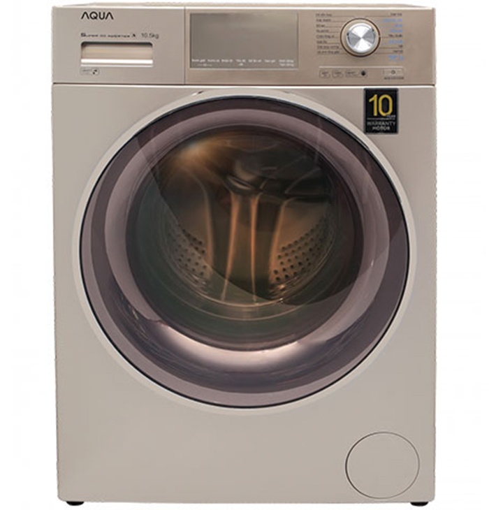 Máy giặt aqua aqd-d850e.n cửa ngang 8.5kg màu vàng kim