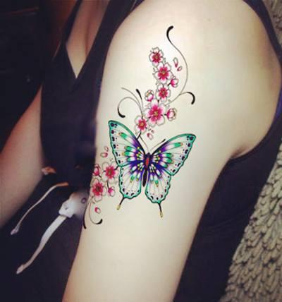 [HCM]HÌNH XĂM DÁN BƯỚM HOA KÍCH THƯỚC 15 x 21 CM