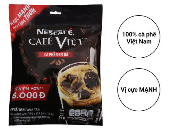 Cà phê hòa tan Nescafé café Việt cà phê đen đá , Cam kết Cafe chính hãng