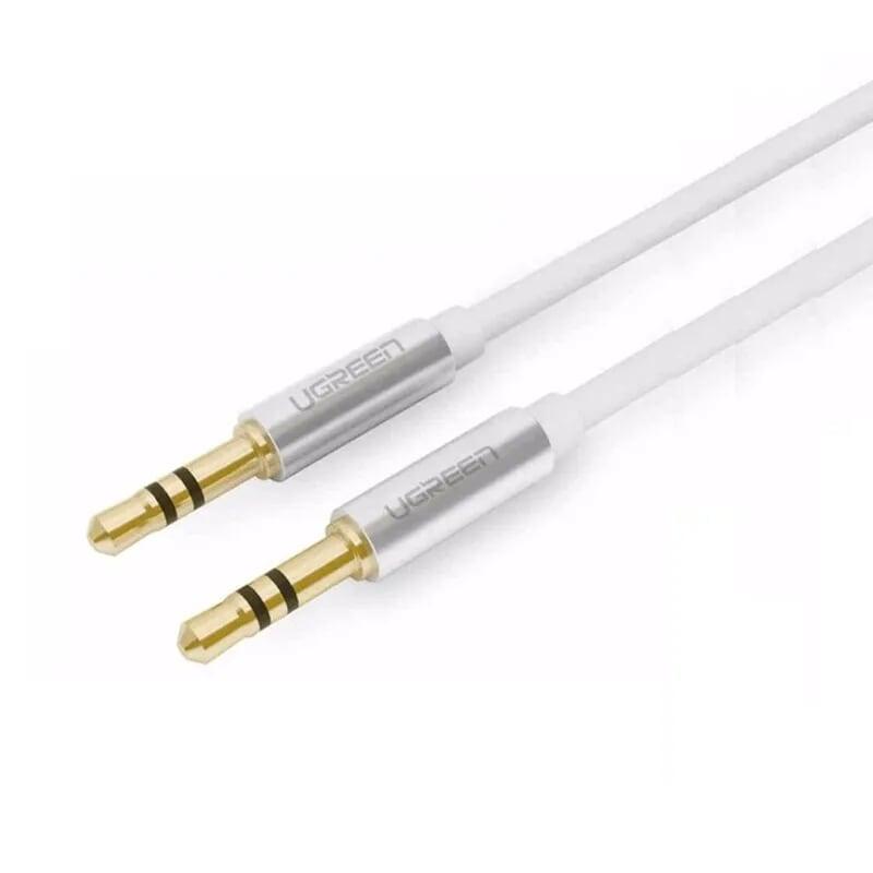 Ugreen 10750 0.5m màu trắng cáp âm thanh 2 đầu 3.5mm dương dây tròn tpe cao cấp av119