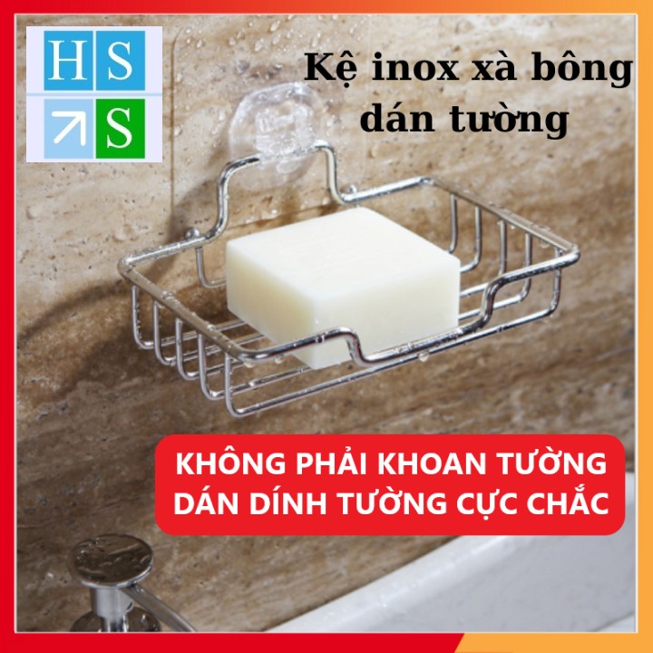 KHAY ĐỰNG XÀ BÔNG inox dán tường giá treo đựng đồ nhà tắm tiện lợi kệ xà phòng siêu dính thép không gỉ - HS Shop Thủ Đức