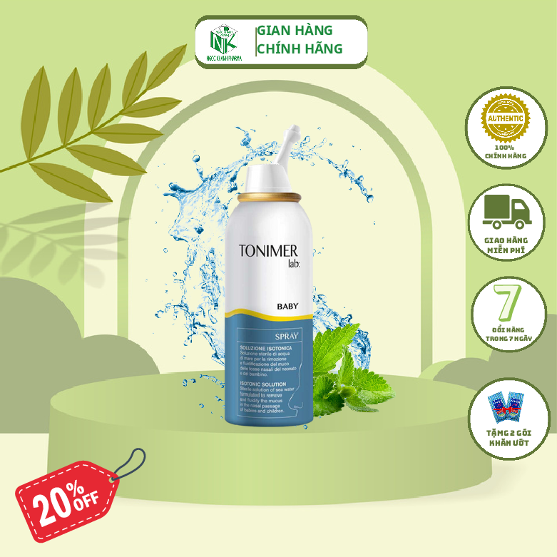 Tonimer Lab Baby Spray - Xịt mũi trẻ em, giúp làm sạch mũi thông thoáng đường thở cho trẻ
