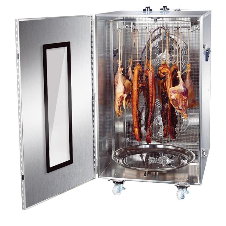 [Trả góp 0%]máy sấy thực phẩm thịt cá hải sản, lạp xưởng, gà vịt nguyên con, inox dạng móc treo tự động đảo thế hệ mới sấy khô thịt hải sản lạp xưởng ba rọi...tiết kiệm dung tích thời gian sấy lên đến 40% hàng chính hãng