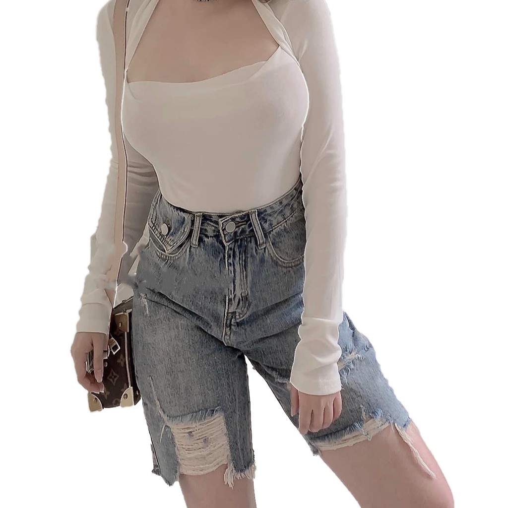 [HCM]Quần jean ngố / lửng BIG SIZE lưng cao rách bụi túi nắp phom RỘNG đẹp thời trang hot trend dành cho người béo 3250