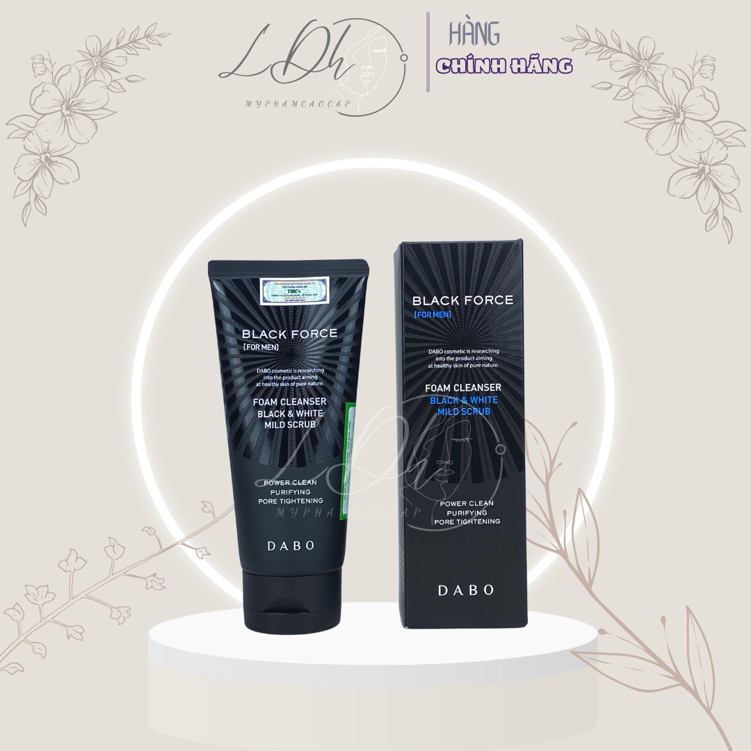 Sữa Rửa Mặt Sáng Da Ngừa Mụn Kháng Khuẩn Cho Nam Hàn Quốc Dabo Black