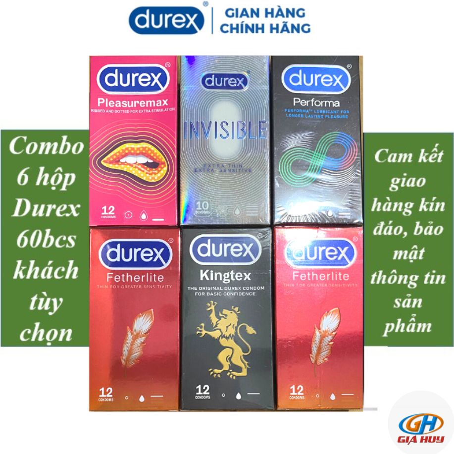 Combo 6 hộp 70 bao cao su Durex tùy chọn phân loại - Đưa bạn đi đến từng cung bậc cảm xúc