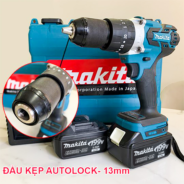 Máy khoan pin makita 118v - có búa - không chổi than - máy khoan cầm tay makita 118v khoan sắt, gỗ, kim loại - máy bắt vít
