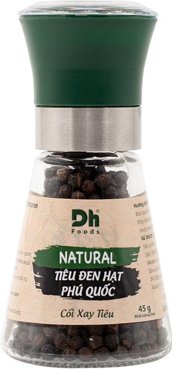 Tiêu đen hạt Phú Quốc 45gr kèm Lọ xay tiêu thủy tinh