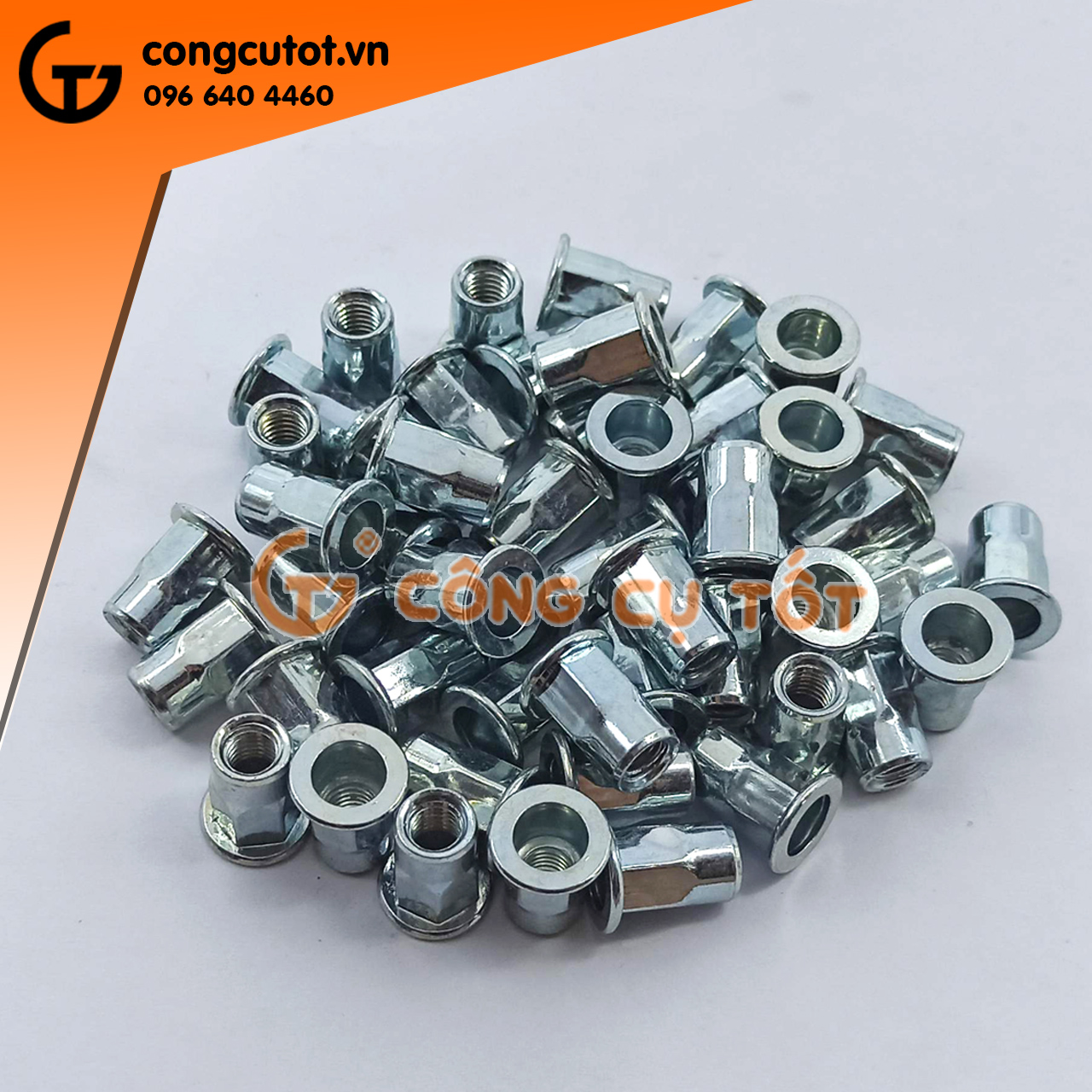 50 con ốc tán rút, ecu tán , ecu rút nửa lục giác M5, M6, M8, M10