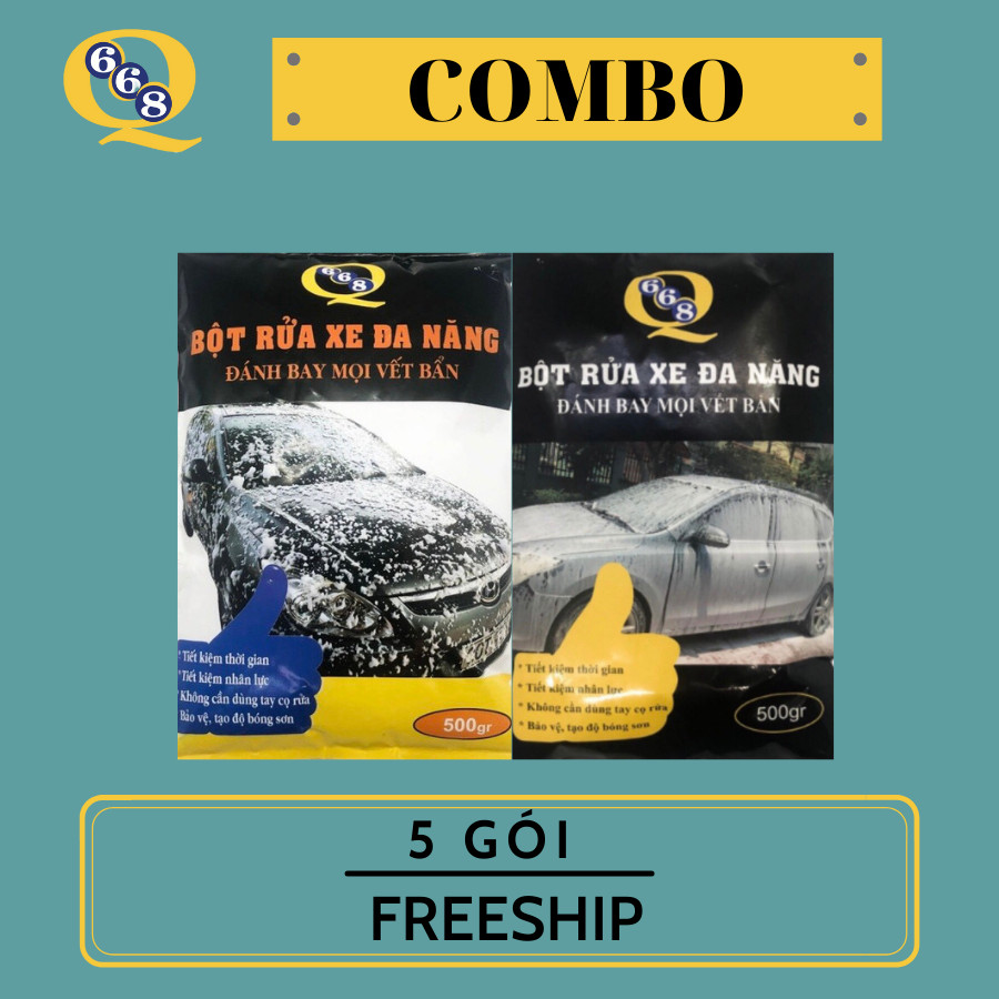 [COMBO 5 GÓI] Bột rửa xe không chạm Q668 loại tẩy mạnh siêu sạch