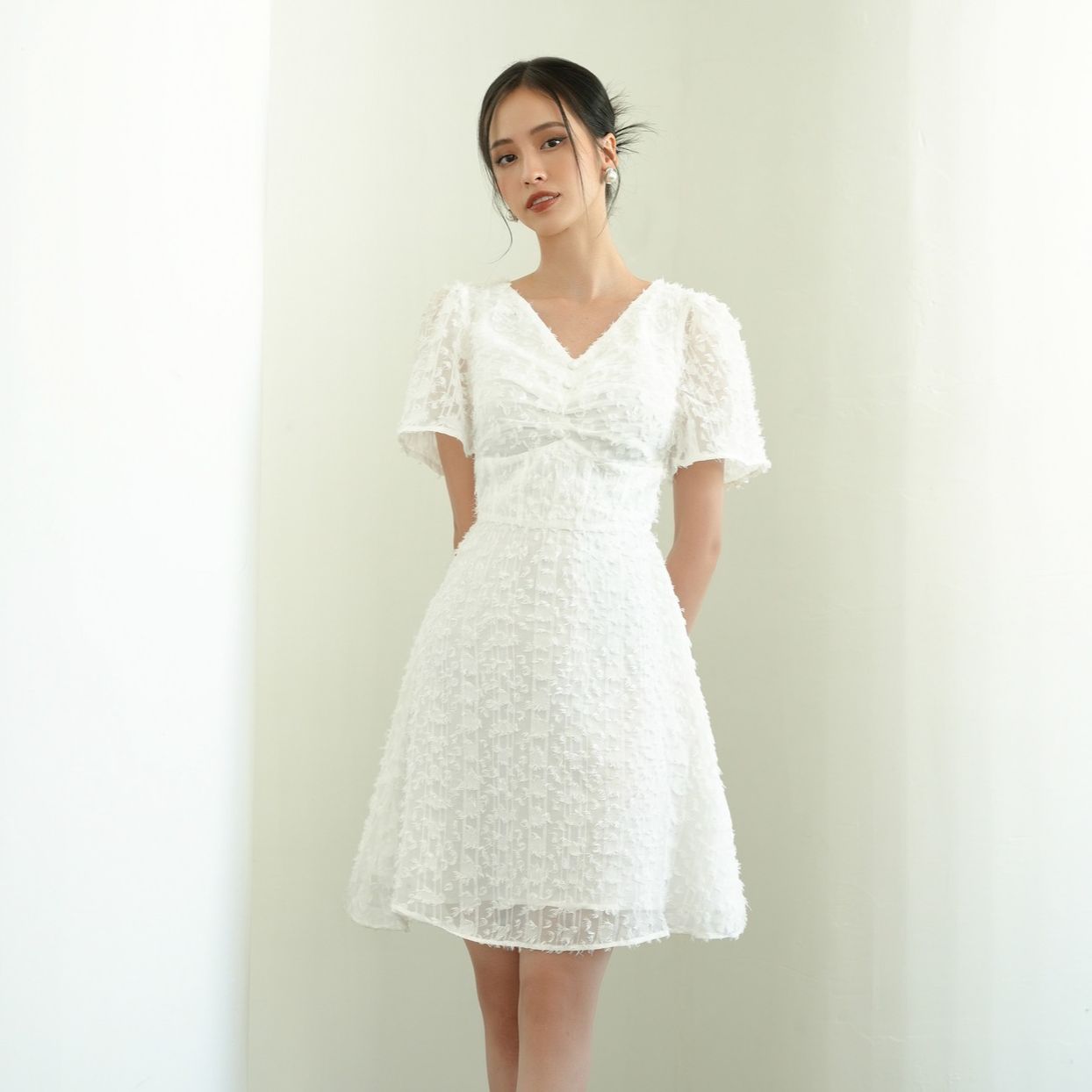 Olv - đầm briona white dress