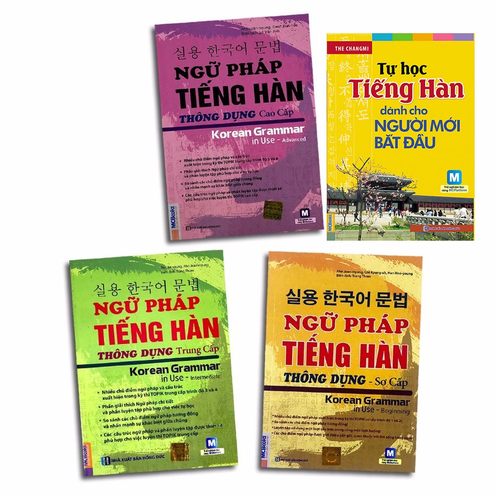 Sách - Ngữ pháp tiếng Hàn thông dụng Sơ + Trung + Cao Cấp + Tặng Tự học tiếng hàn thông dụng cho người mới bắt đầu