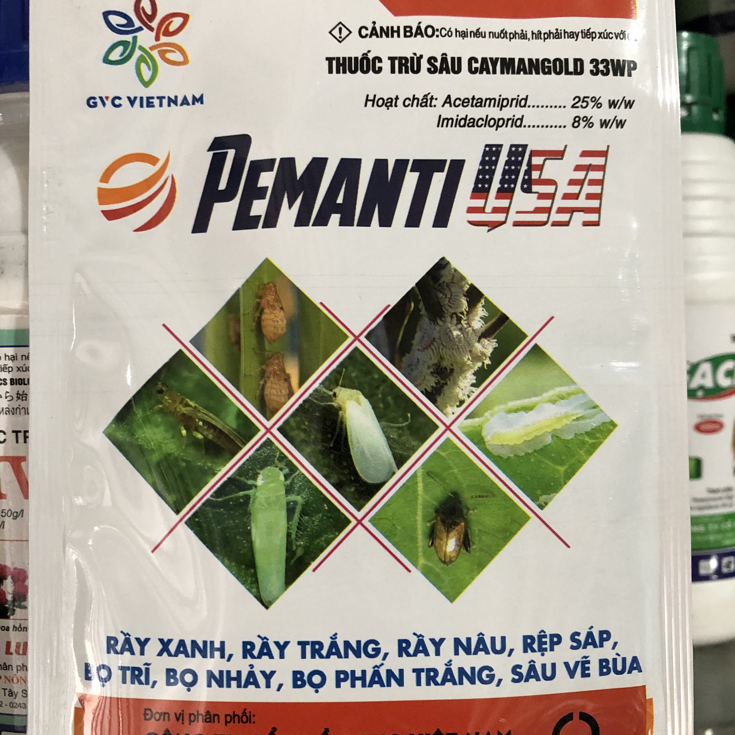 Thuốc trừ sâu rầy xanh, rầy trắng, rầy nâu, rệp sáp, bọ trĩ, bọ nhảy, bọ phấn trắng - Pemanti 25gr