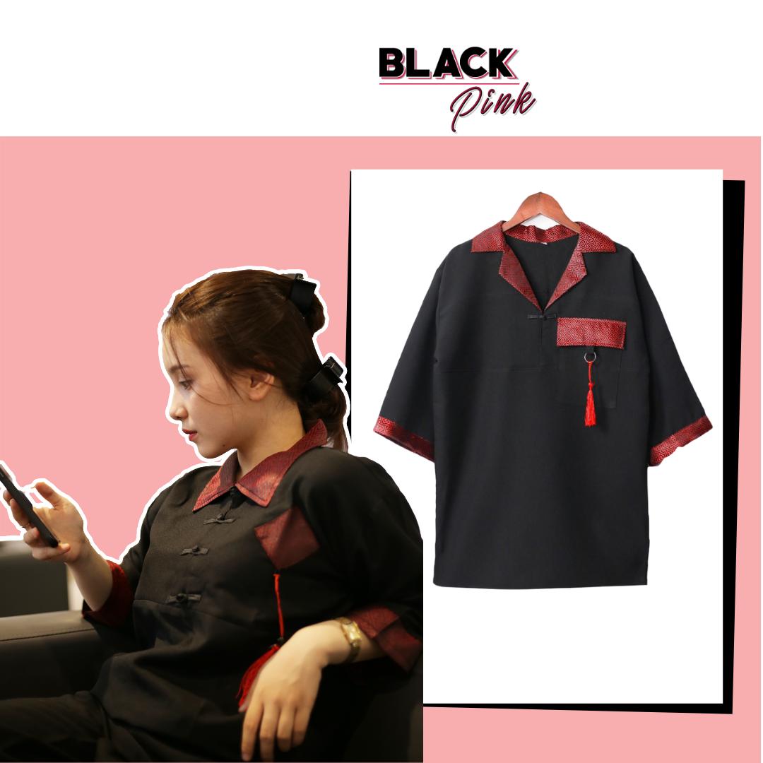 Áo Shanghai Phối Gấm Cổ Vest