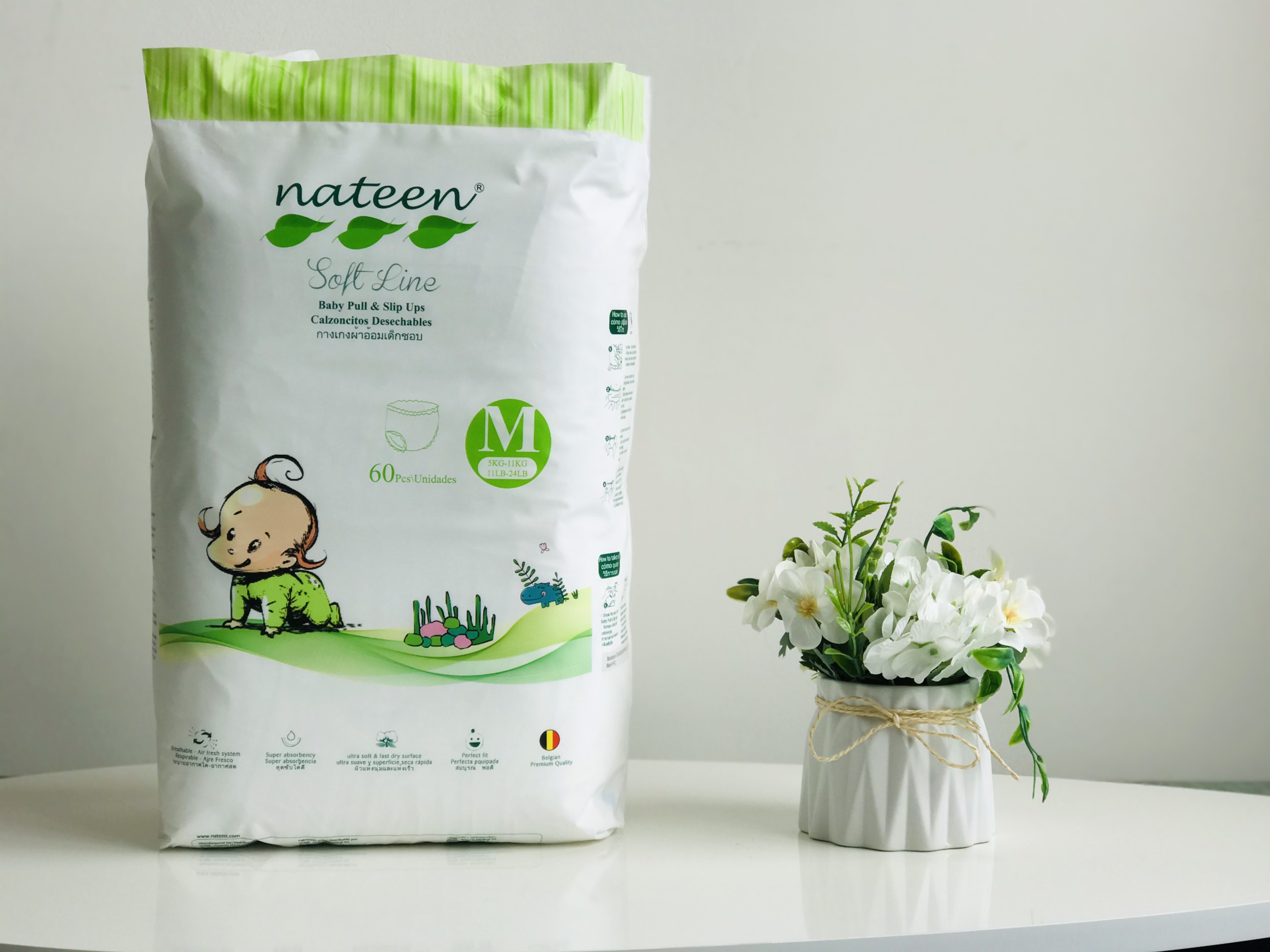 [BỈM NATEEN HỮU CƠ ] TÃ/BỈM dán/quần NATEEN CAO CẤP CHÂU ÂU ĐỦ SIZE S56/M48/L44 - M60/L54/XL48/XXL42