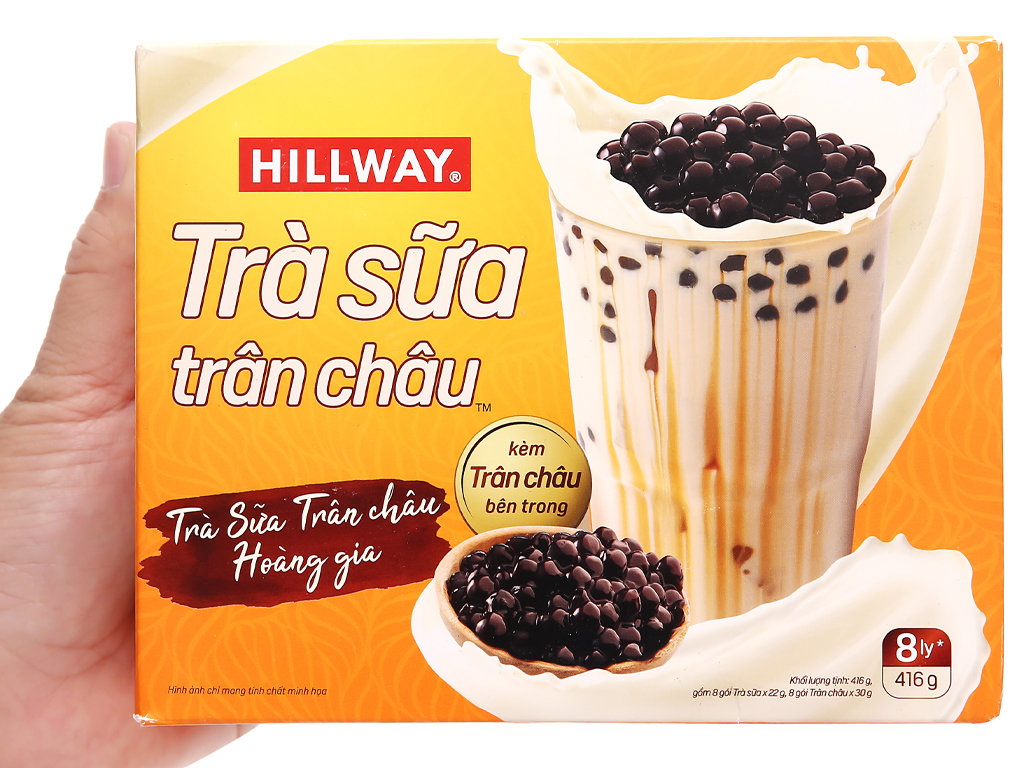 (FREE SHIP) Hộp Trà Sữa Trân Châu Hillway 416g (8 Gói x 30g)