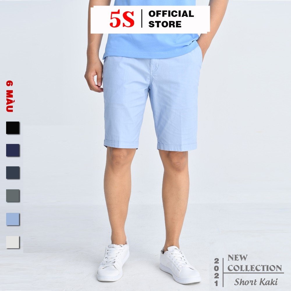 [MUA 2 GIẢM 30K] Quần Short Nam 5S (6 màu) Chất Liệu Kaki Cotton Premium Co Giãn Tốt Lưng Cài Cúc Trẻ Trung (QSK21004)