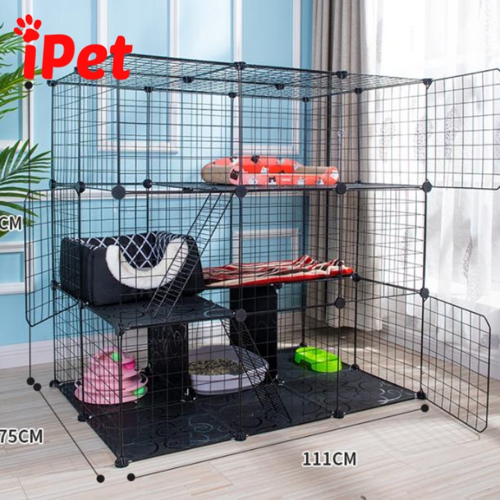 [HCM]Combo Lưới Ghép Chuồng Quây Thú Cưng Chó Mèo ( tặng chốt ) - Combo 3 Tầng 3x2x3 - iPet Shop