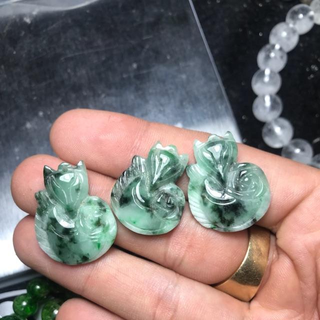 [FreeshipMAX] Hồ ly phong thuỷ mặt dây tặng kèm móc + dây đeo đá tự nhiên - chuẩn A