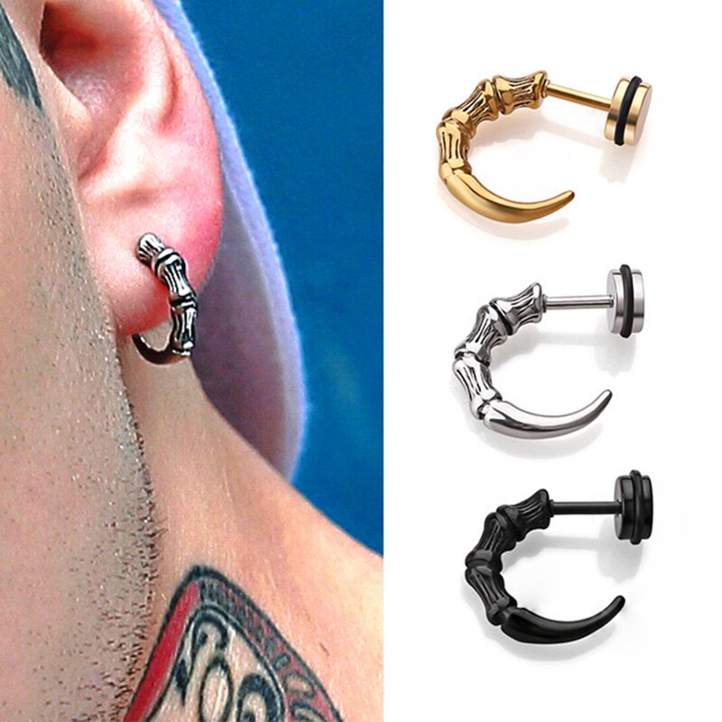 Khuyên tai nam nữ Titan móng vuốt nhọn cong 1 chiếc độc lạ