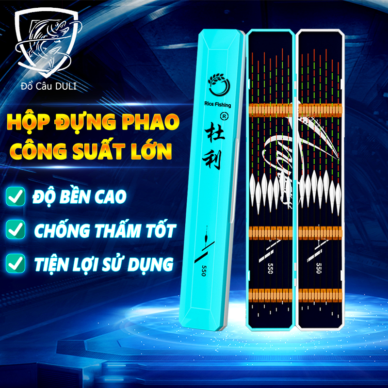 Hộp đựng phao câu đài Rice Fishing hai lớp in họa tiết 55cm 62cm 72cm cao cấp HP-14