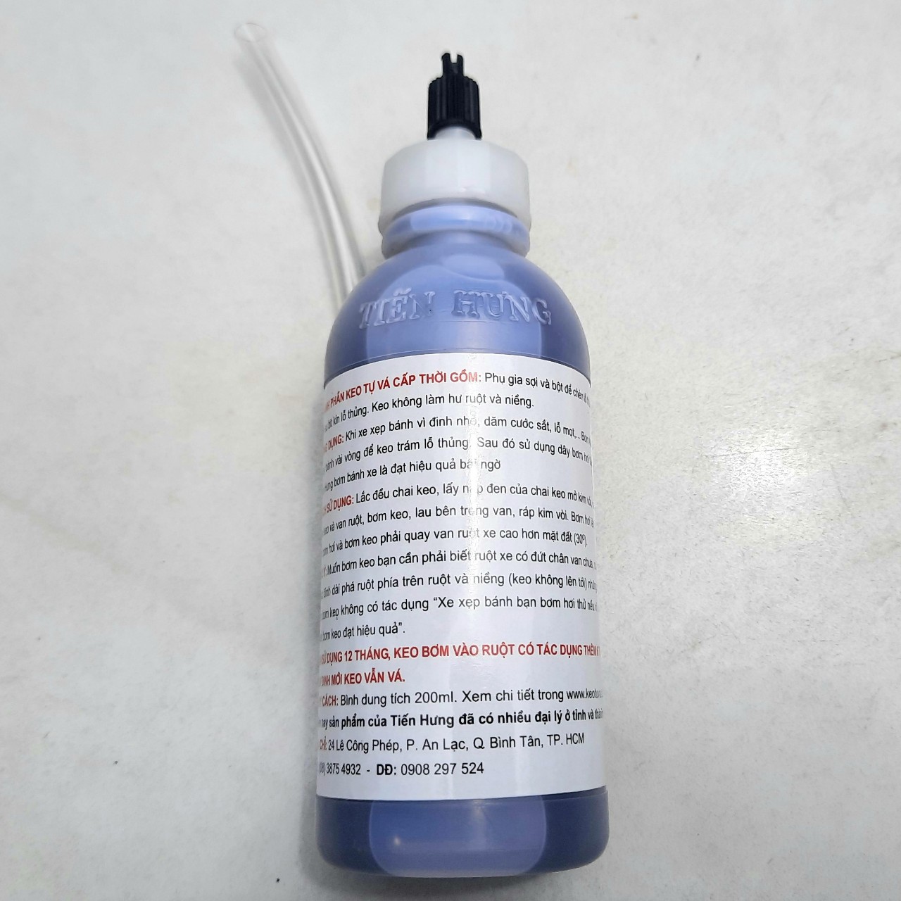 [HCM] Keo tự vá dùng cho mô tô và xe máy Tiến Hưng (1 lốp) 200ml (có ruột) 300ml (không ruột)