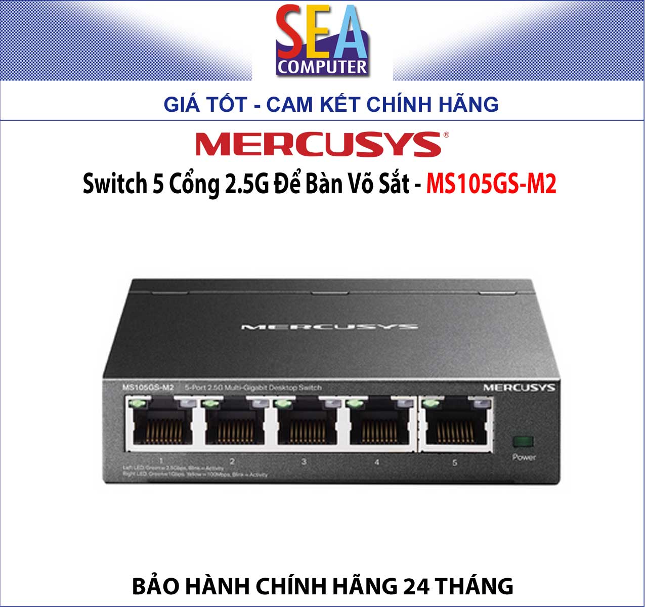 Mercusys Switch 5 / 8 Cổng 2.5G Để Bàn Võ Sắt - MS105GS-M2  / MS108GS-M2