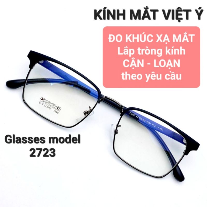 Gọng kính cận TR90 mã 2723 vành kính kim loại